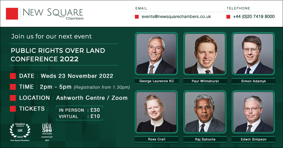 Public Rights Over Land Conference 2022 | New Square Chambers