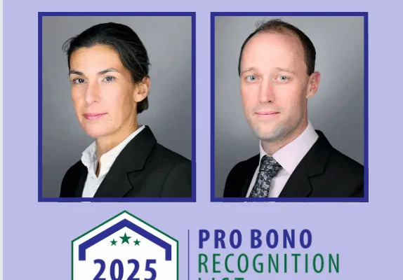 Amy Berry and Aidan Briggs listed in Pro Bono Recognition List