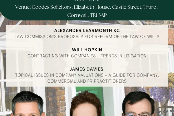 Cornwall Summer Seminar: Topic Issues in Private Client and Company & Commercial