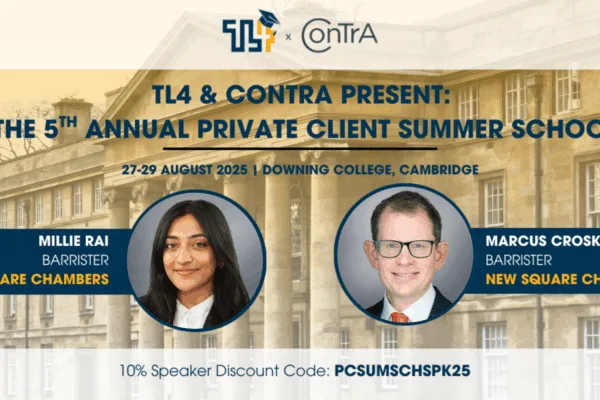Marcus Croskell & Millie Rai speaking at the ConTrA and TL4 Private Client Summer School
