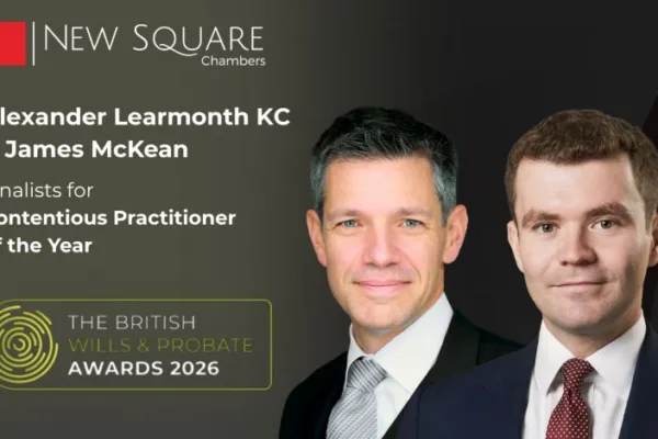 Alexander Learmonth KC and James McKean named Finalists at the British Wills and Probate Awards 2026